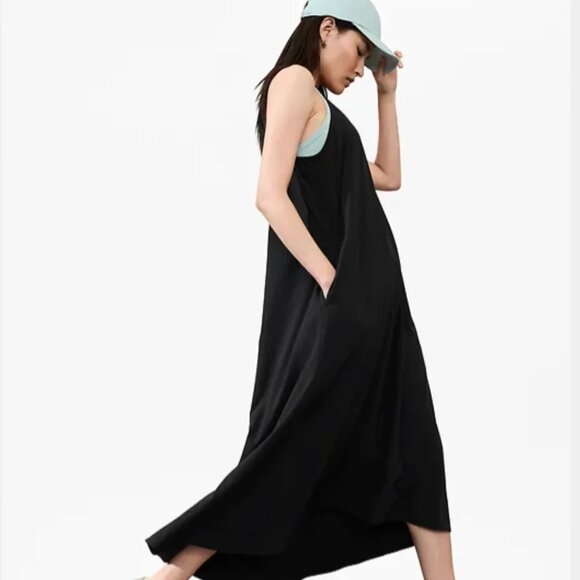Athleta Presidio Traveler Maxi Dress Black XS NWT Pockets - Picture 3 of 5